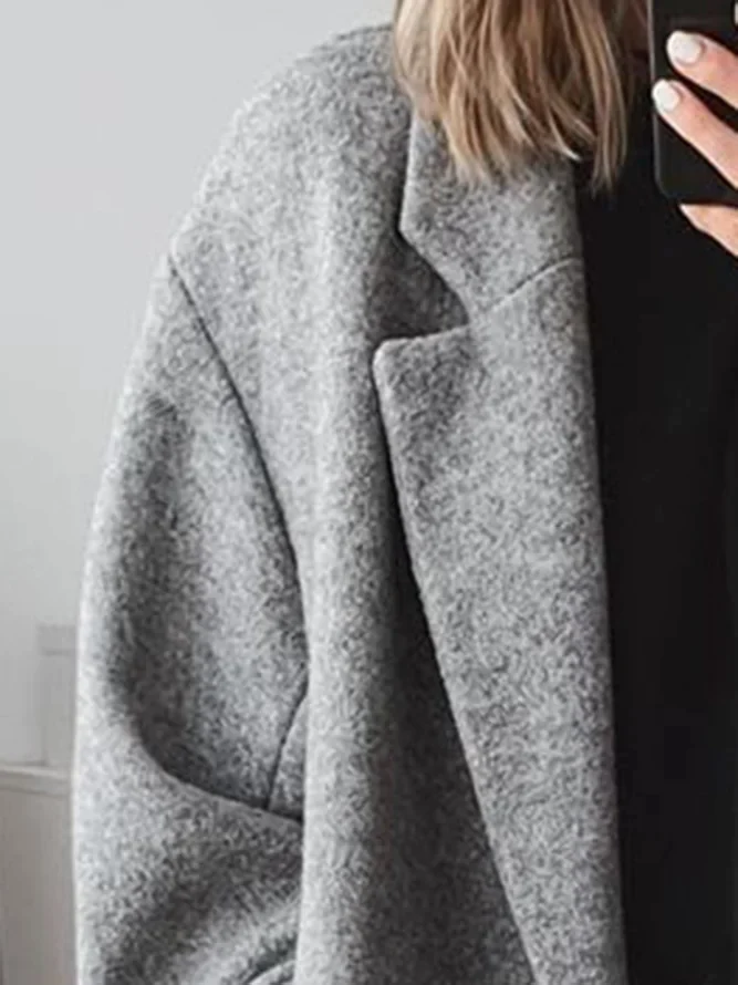 Women's Winter Long Overcoat with Structured Fit and Roomy Sleeves