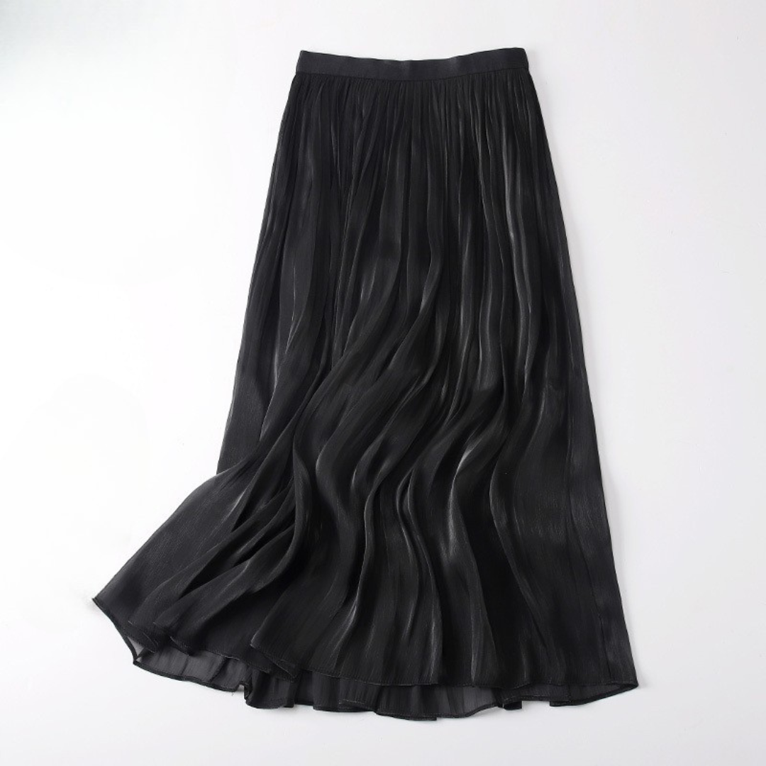 Women's Linen Skirt with Draped Fit and Vibrant Colors
