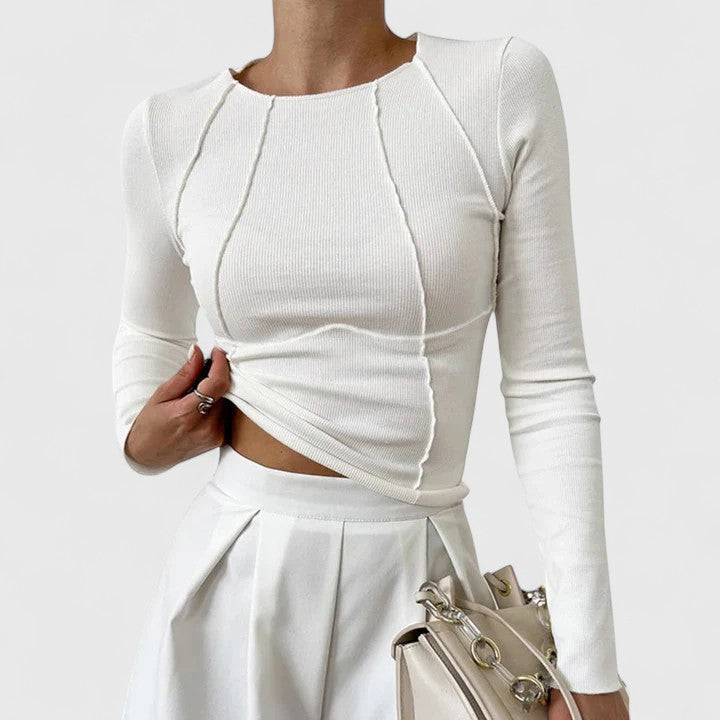 Women's Long Sleeve Top with Sculpted Fit and Soft Fabric