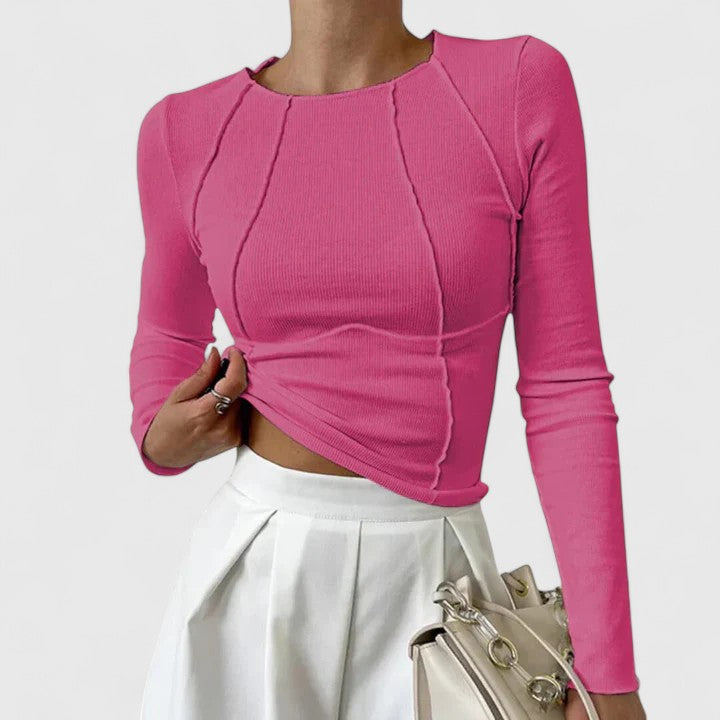 Women's Long Sleeve Top with Sculpted Fit and Soft Fabric