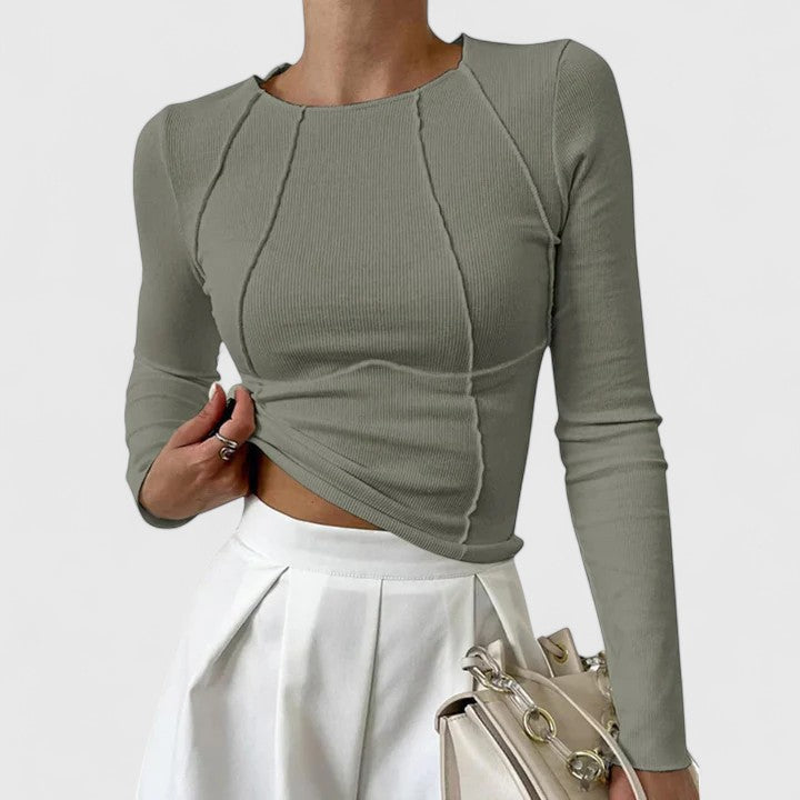 Women's Long Sleeve Top with Sculpted Fit and Soft Fabric