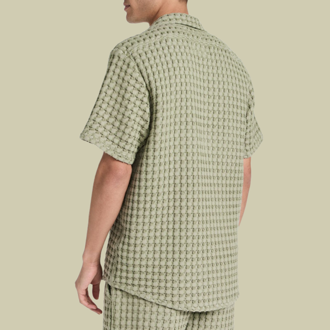 Men's Summer Button-Up Shirt and Shorts Set
