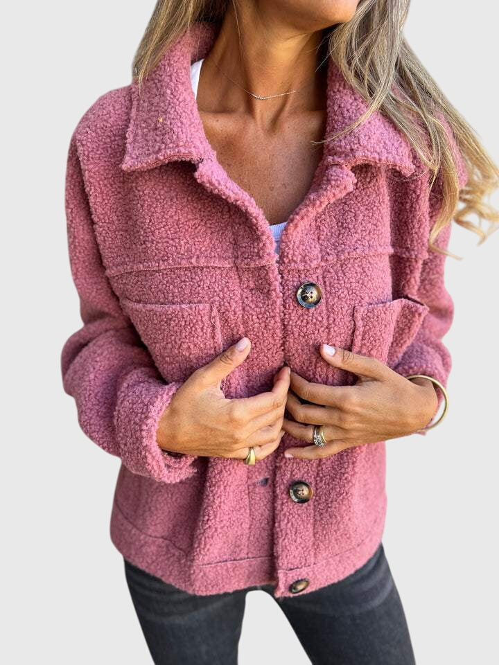 Women's Fall Button Front Jacket with Pockets