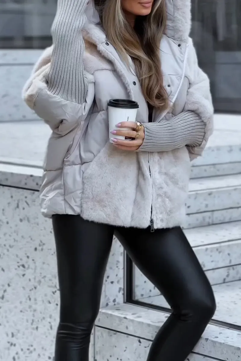 Riley™ - Elegant and Luxurious Hooded Bomber Jacket for a Modern and Sophisticated Style