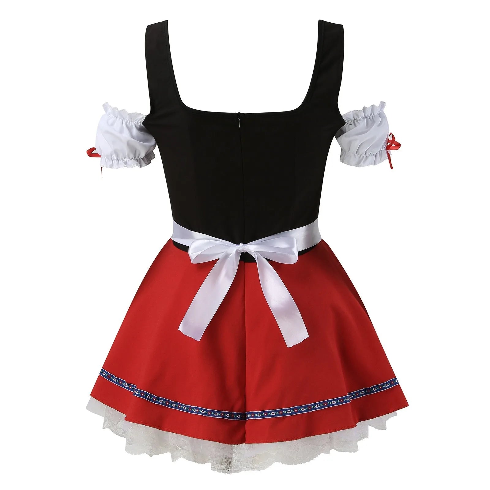 Stylish Women's Summer Dirndl with Elegant Apron, Charming Stitches, and Flattering Fit