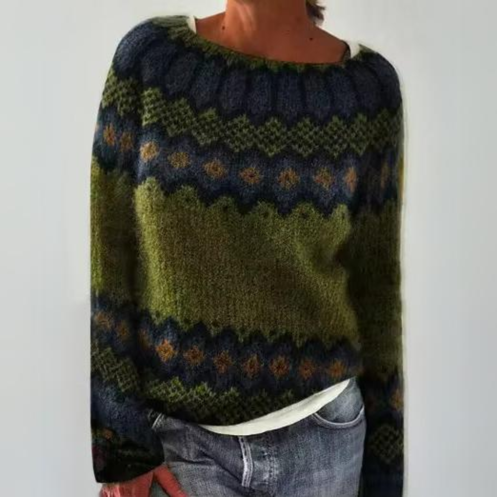 Women Winter Sweater Retro-Inspired Knit with Structured Fit