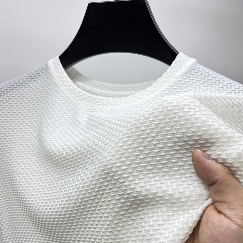 Men’s Shirt Lightweight Silk-Blend With Textured Pattern