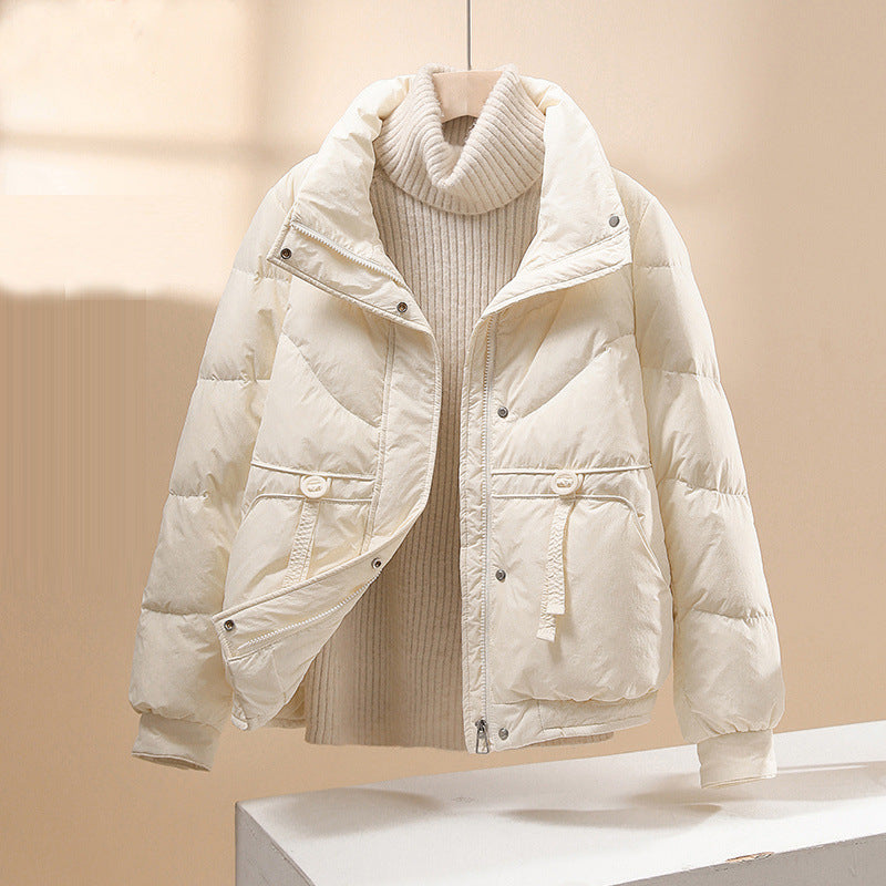 Women's Winter Puffer Jacket with Lightweight Insulation and Zip Front