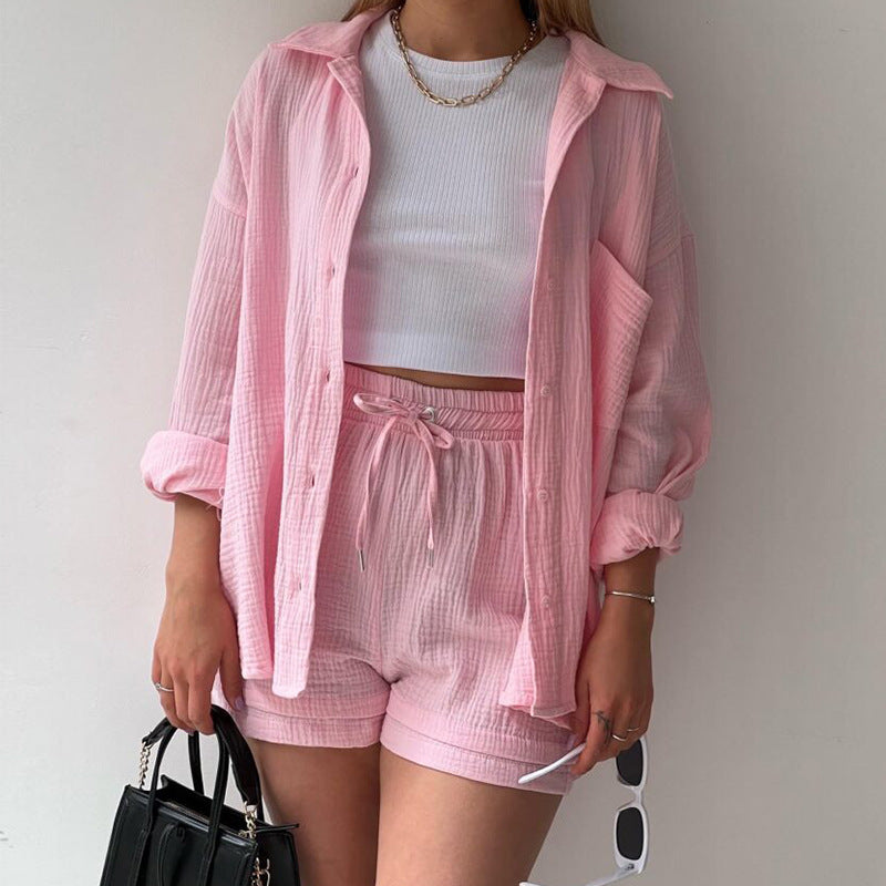 Women's Summer Shirt and Shorts Set in Vibrant Ultra-Soft Fabric