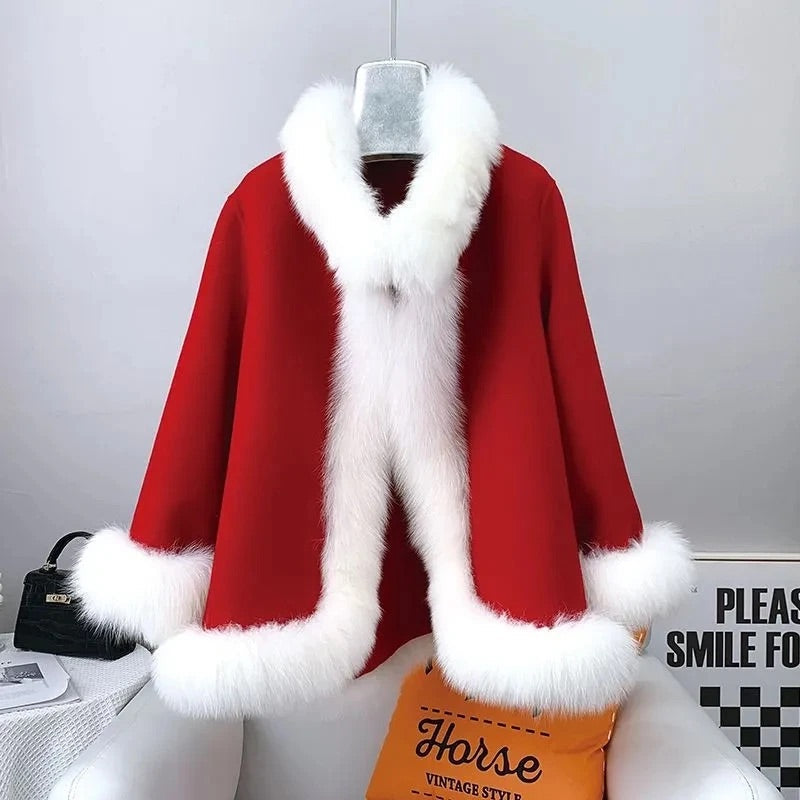 Women's Winter Coat with Italian Vegan Fur Lining and Cozy Cotton Blend