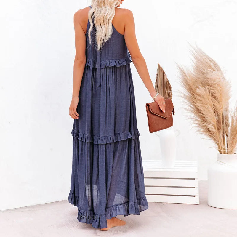 ANETA | Stylish and elegant sleeveless dress with beautiful ruffles