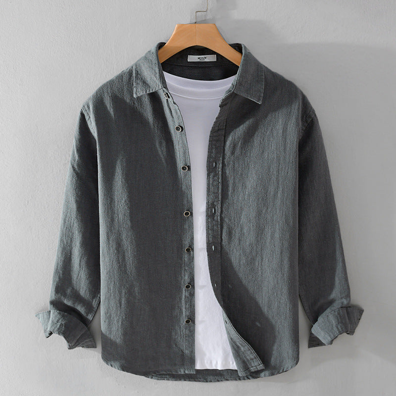 Men's Linen Shirt with Silky-Soft Hand Feel and Sharp Tailored Fit