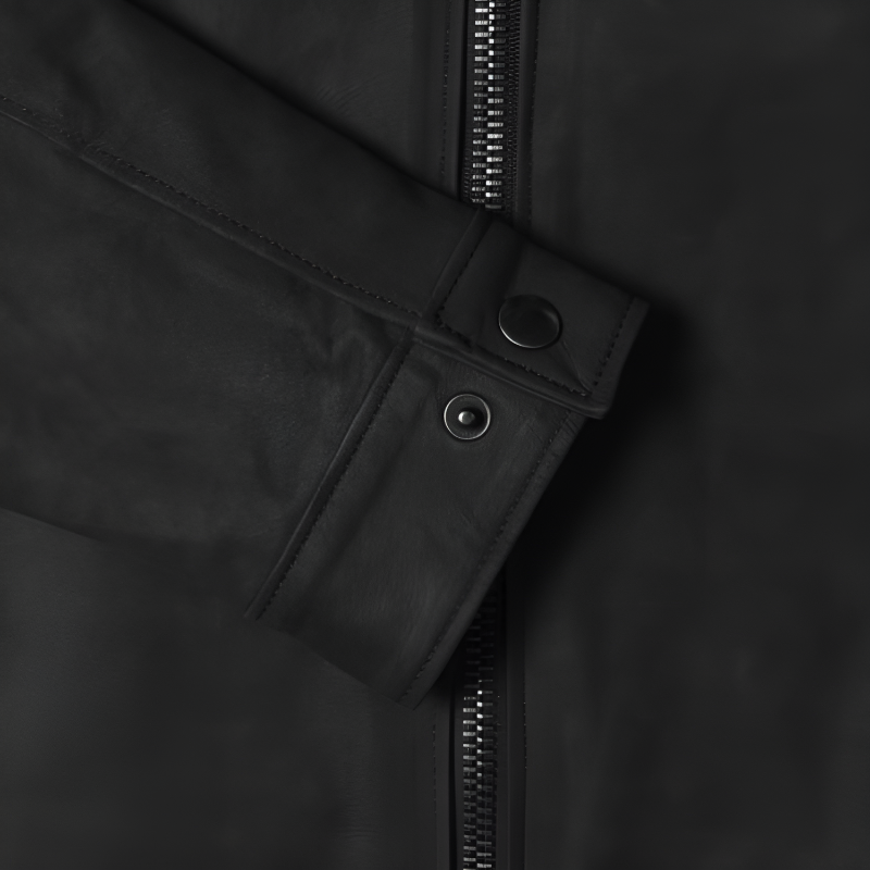 Men's Full-Grain Leather Sport Jacket with Italian Accents