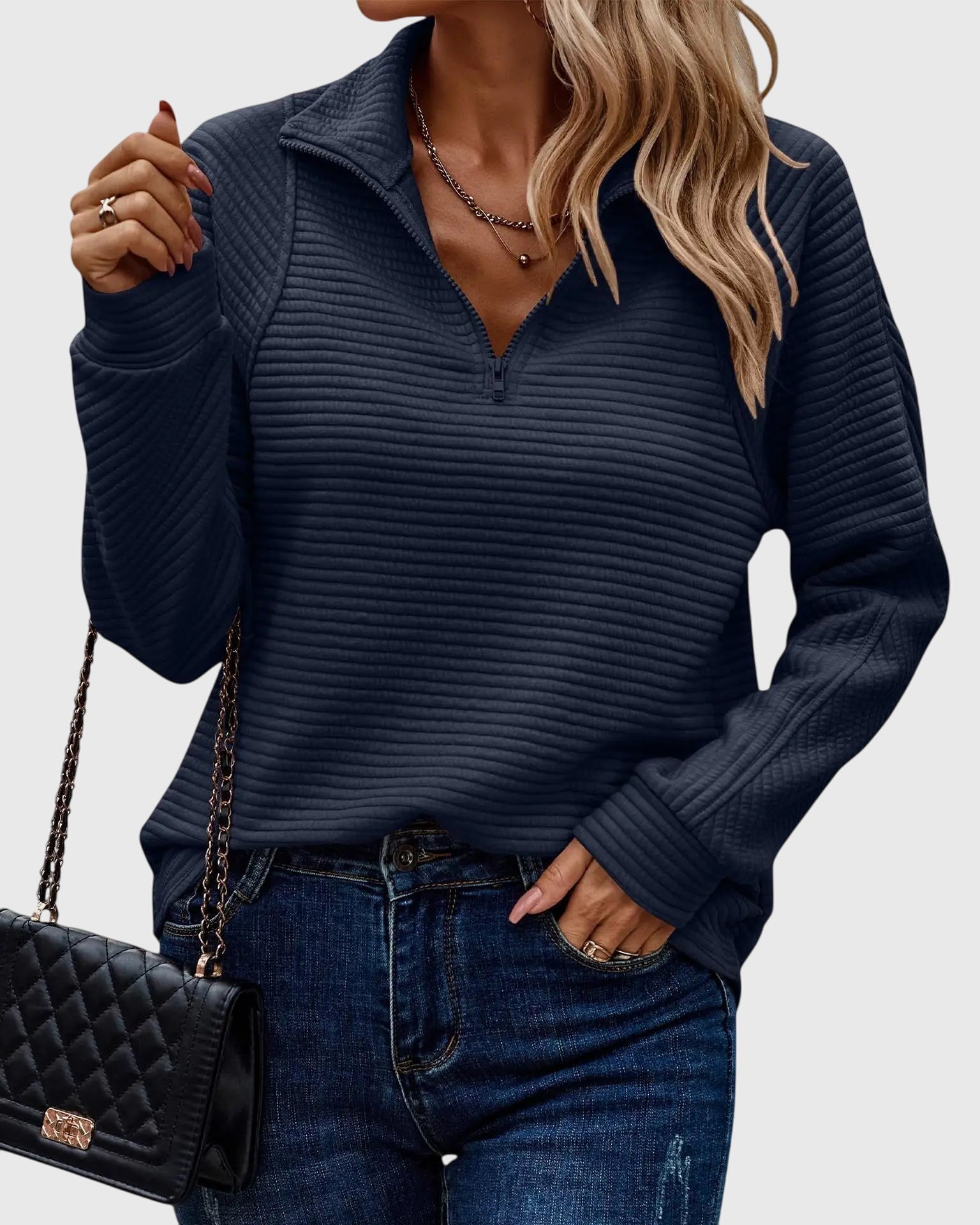 Abigail™ Elegant Women's Knit Jacket with Trendy Zipper – The Perfect Look for Every Occasion