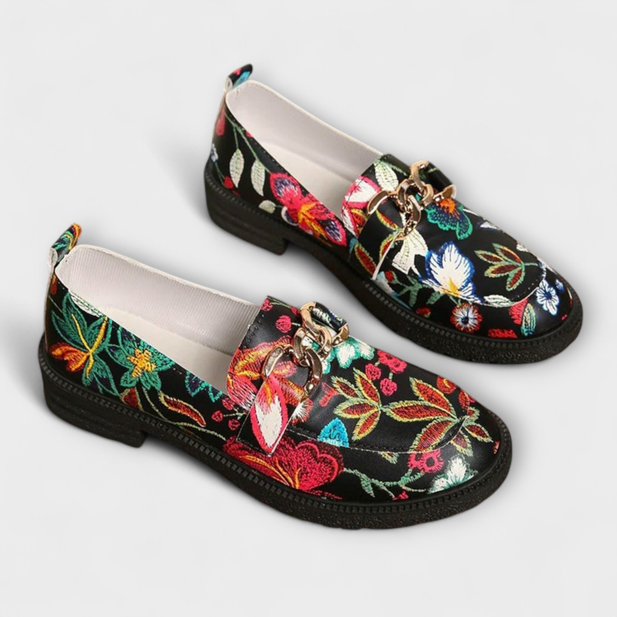 Orla – Colorful Flower Pattern Loafers for a Trendy and Stylish Look
