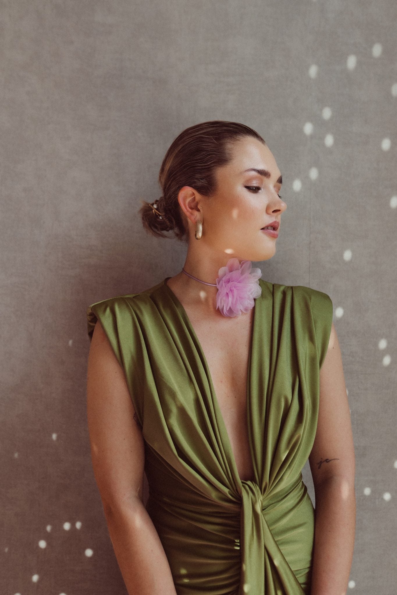 Graceful Olive Maxi Dress