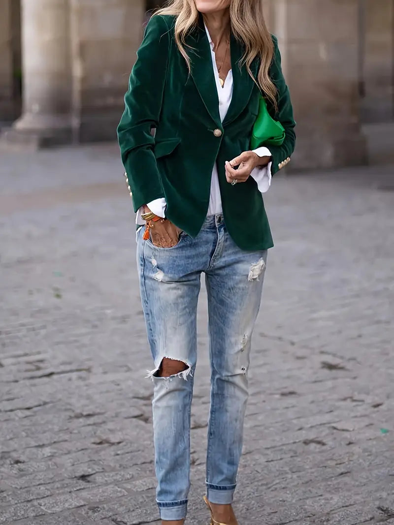 Savannah™ - Elegant Luxury Velvet Blazer for a Sophisticated and Chic Look