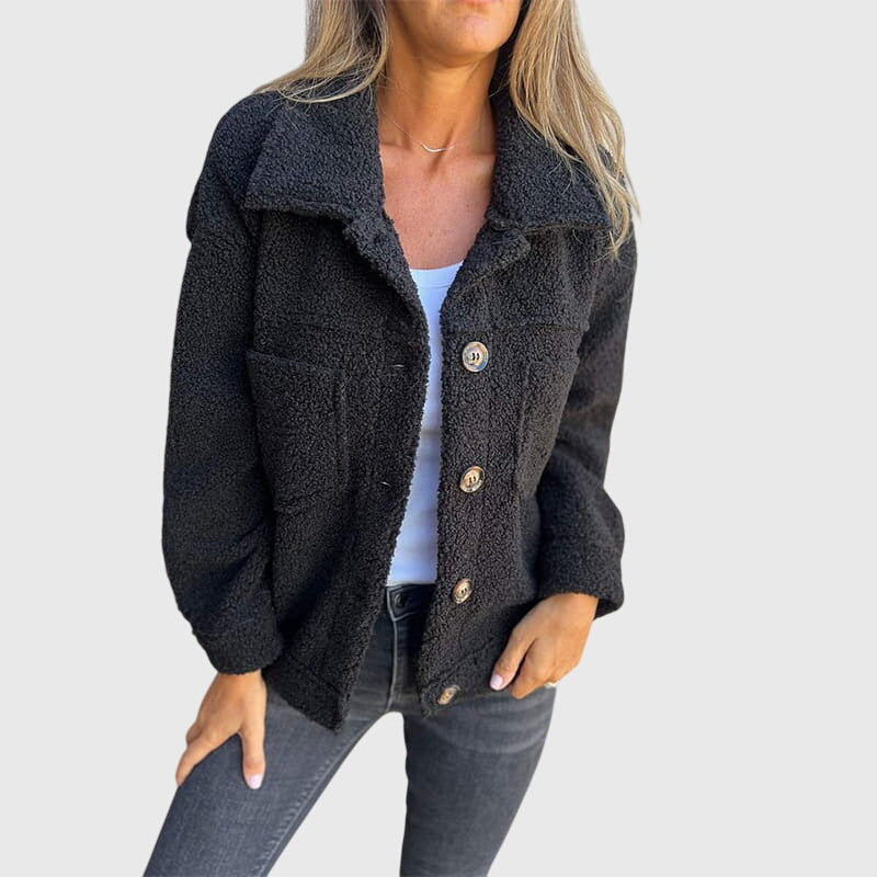 Women's Fall Button Front Jacket with Pockets