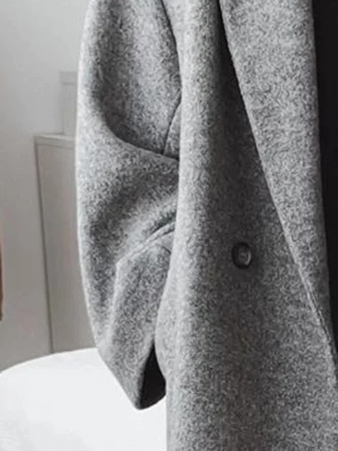 Women's Winter Long Overcoat with Structured Fit and Roomy Sleeves