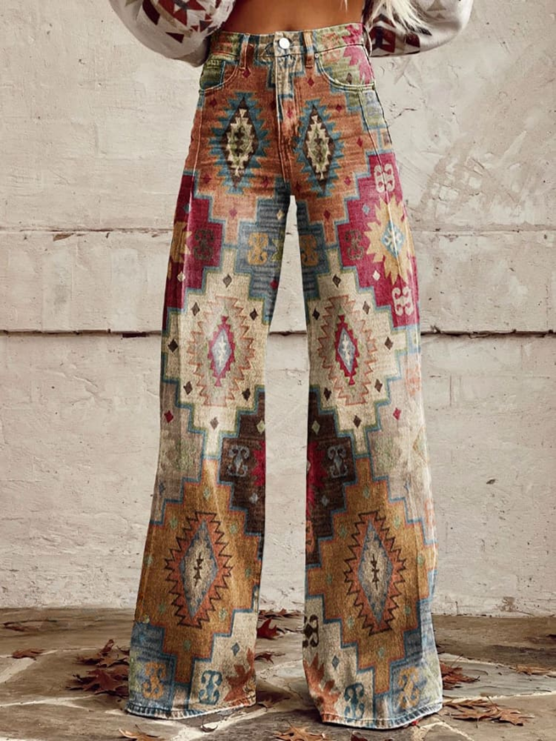 Léa - Vintage Chevron Elegant Pants for a Timeless Look