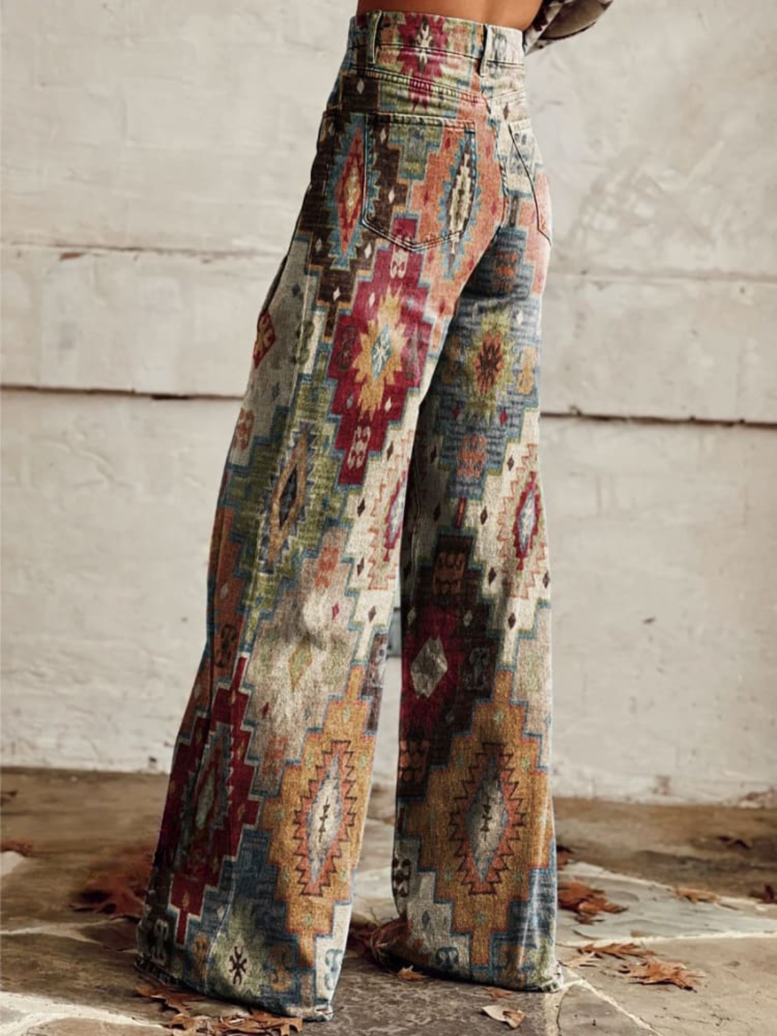 Léa - Vintage Chevron Elegant Pants for a Timeless Look