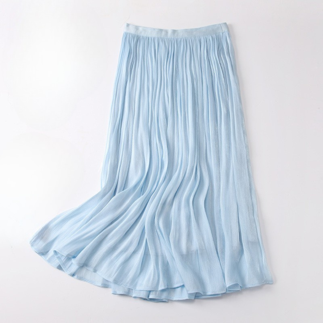 Women's Linen Skirt with Draped Fit and Vibrant Colors