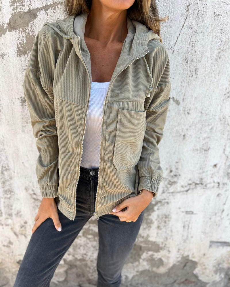 Ella | Trendy Drawstring Jacket with Hood and Elegant Zipper Designs