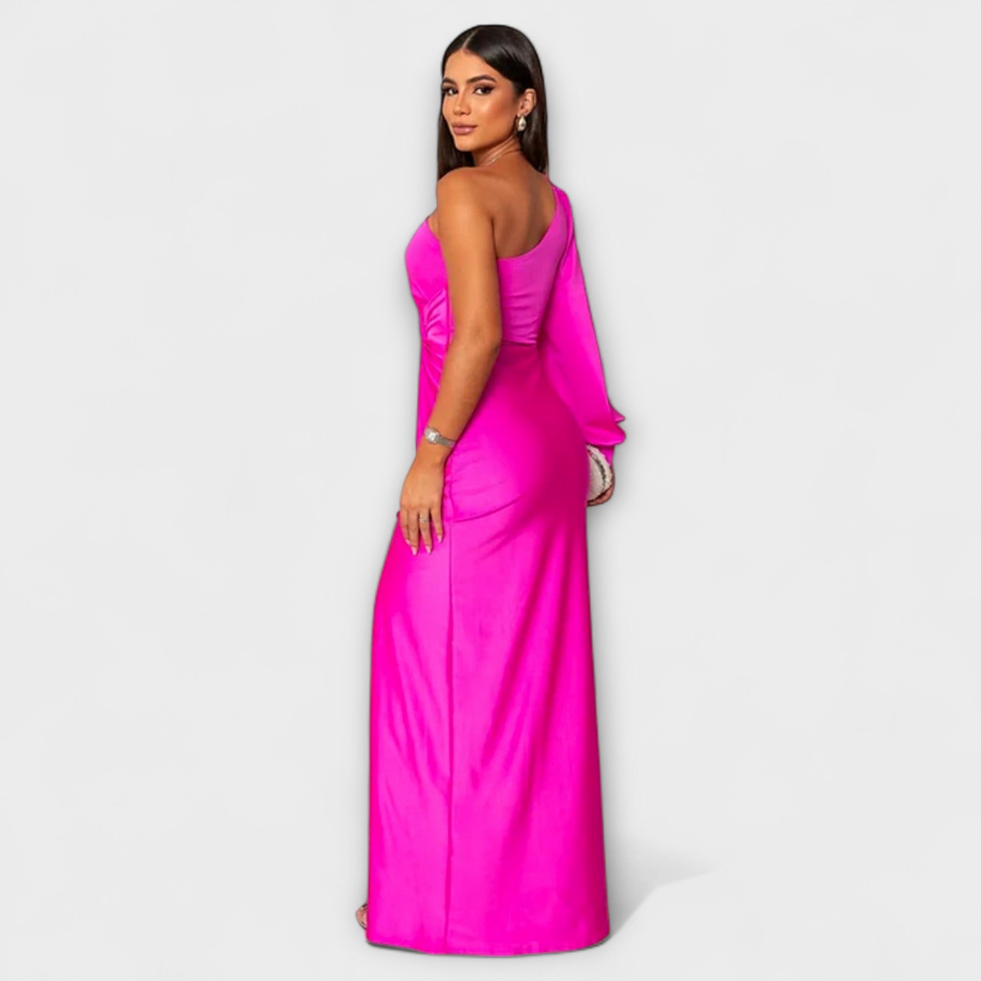 Women's Round Neck Flowing Midi Dress for Special Occasions