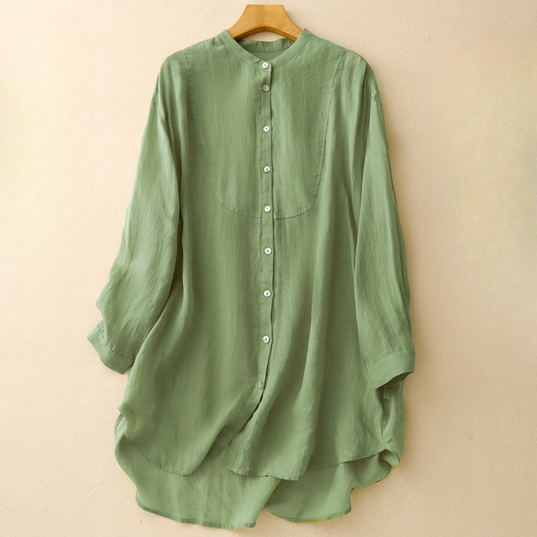 Women's Summer Linen Button-Front Maxi Dress