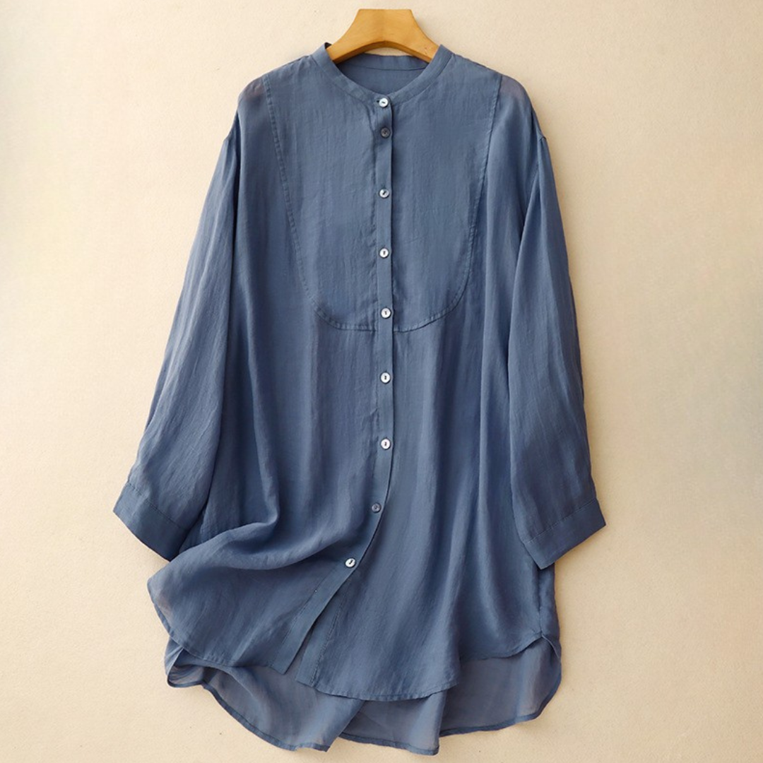 Women's Summer Linen Button-Front Maxi Dress