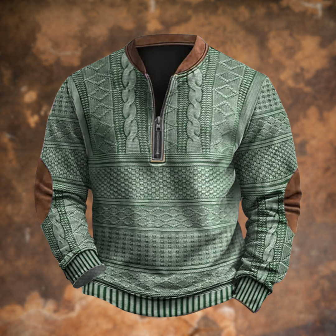 Jürgen – Trendy Knit Sweater with Stylish Zipper for a Modern Look
