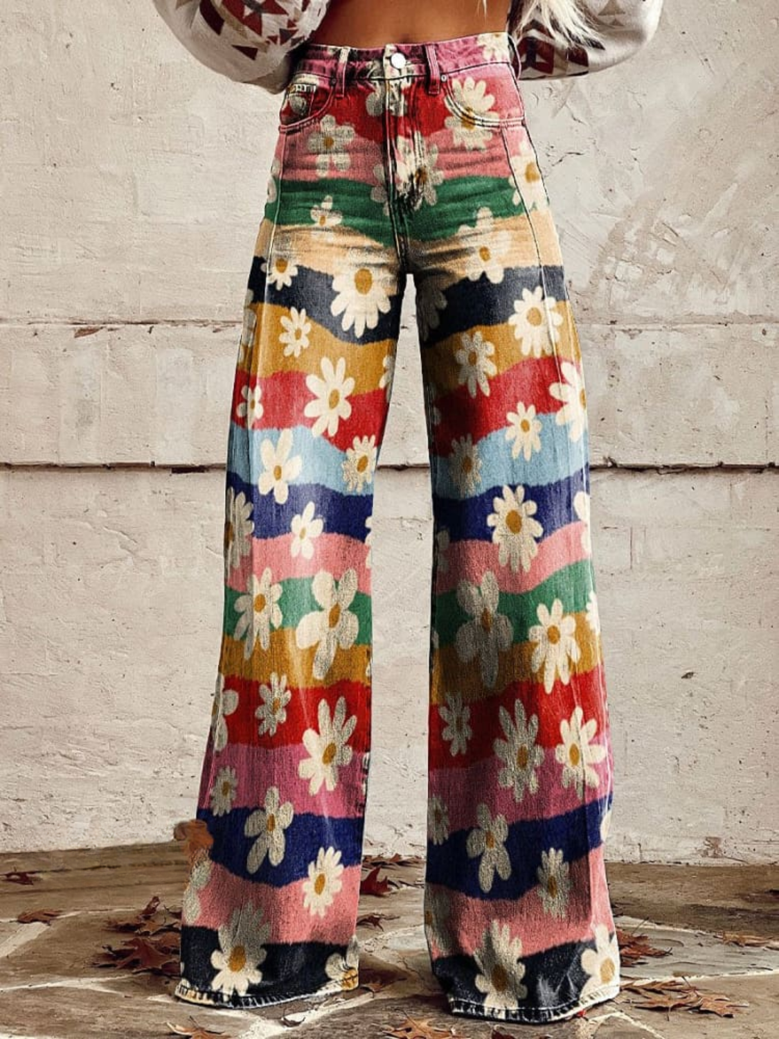 Leon - Stylish Retro Floral Pants for a Unique Look