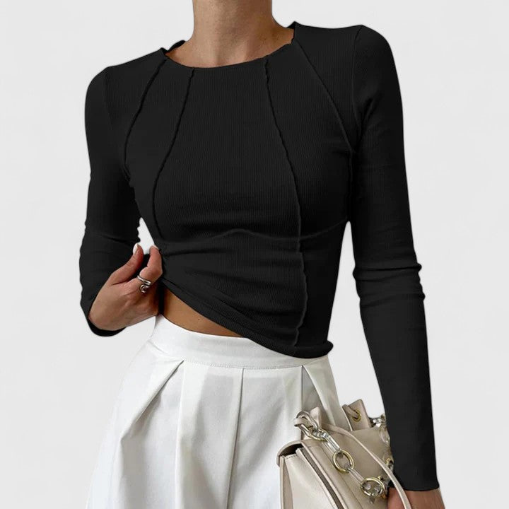 Women's Long Sleeve Top with Sculpted Fit and Soft Fabric