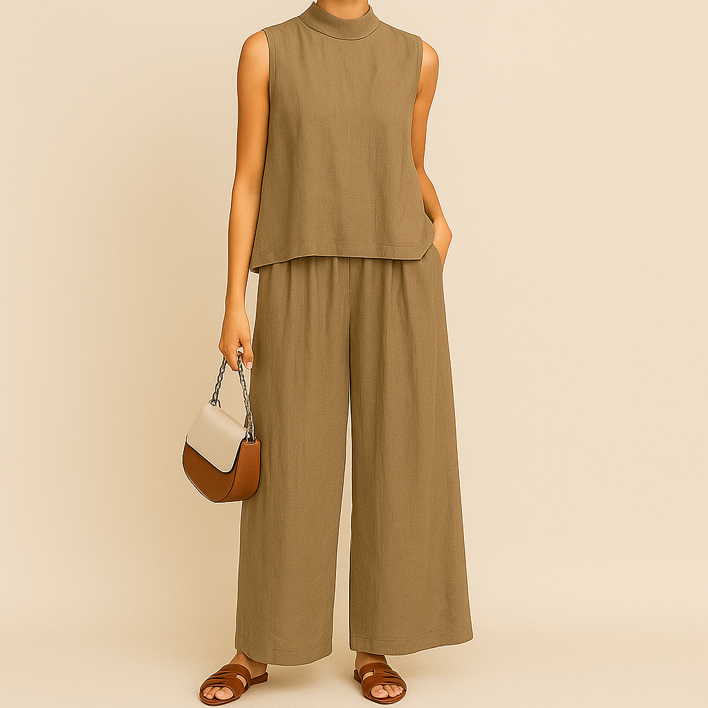 Women's Summer Linen Shirt and Shorts Set
