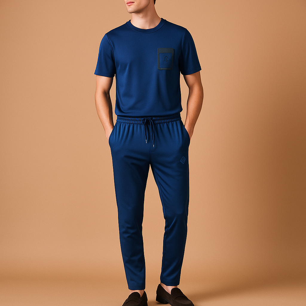 Men's Performance Tracksuit with Lightweight Tailored Shirt and Stretchy Sweatpants
