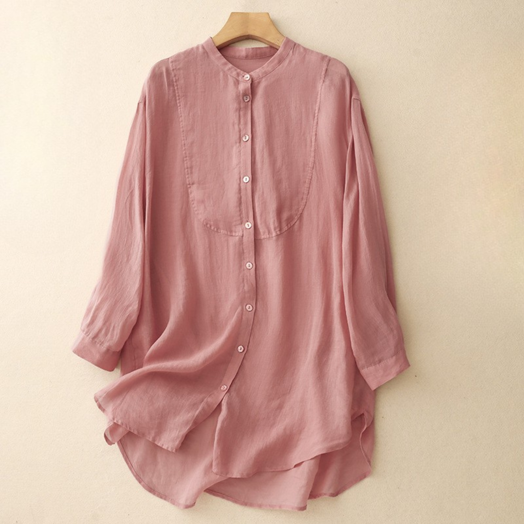 Women's Summer Linen Button-Front Maxi Dress