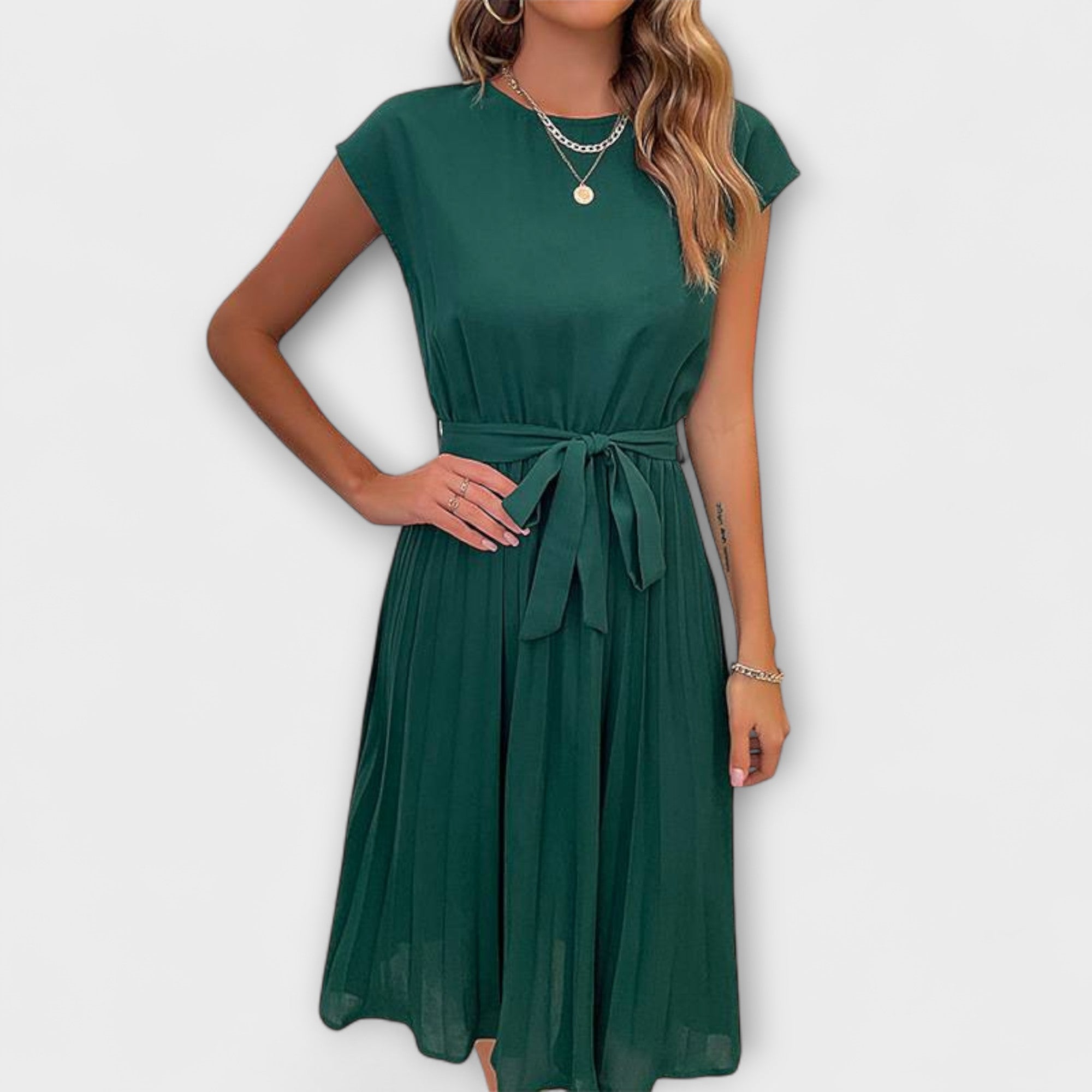 Women Summer Midi Dress Lightweight Breathable Flowing Maxi Length