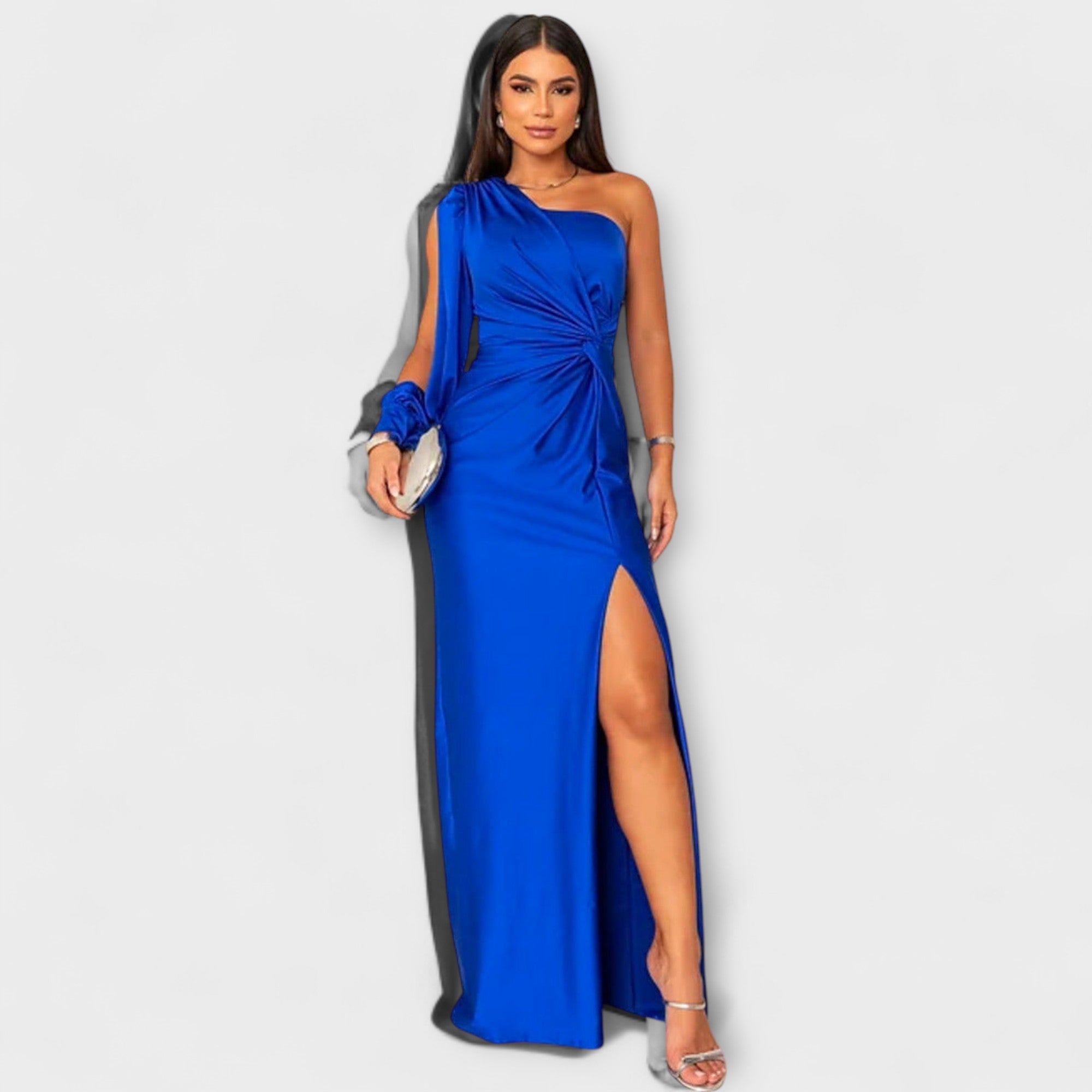 Women's Round Neck Flowing Midi Dress for Special Occasions