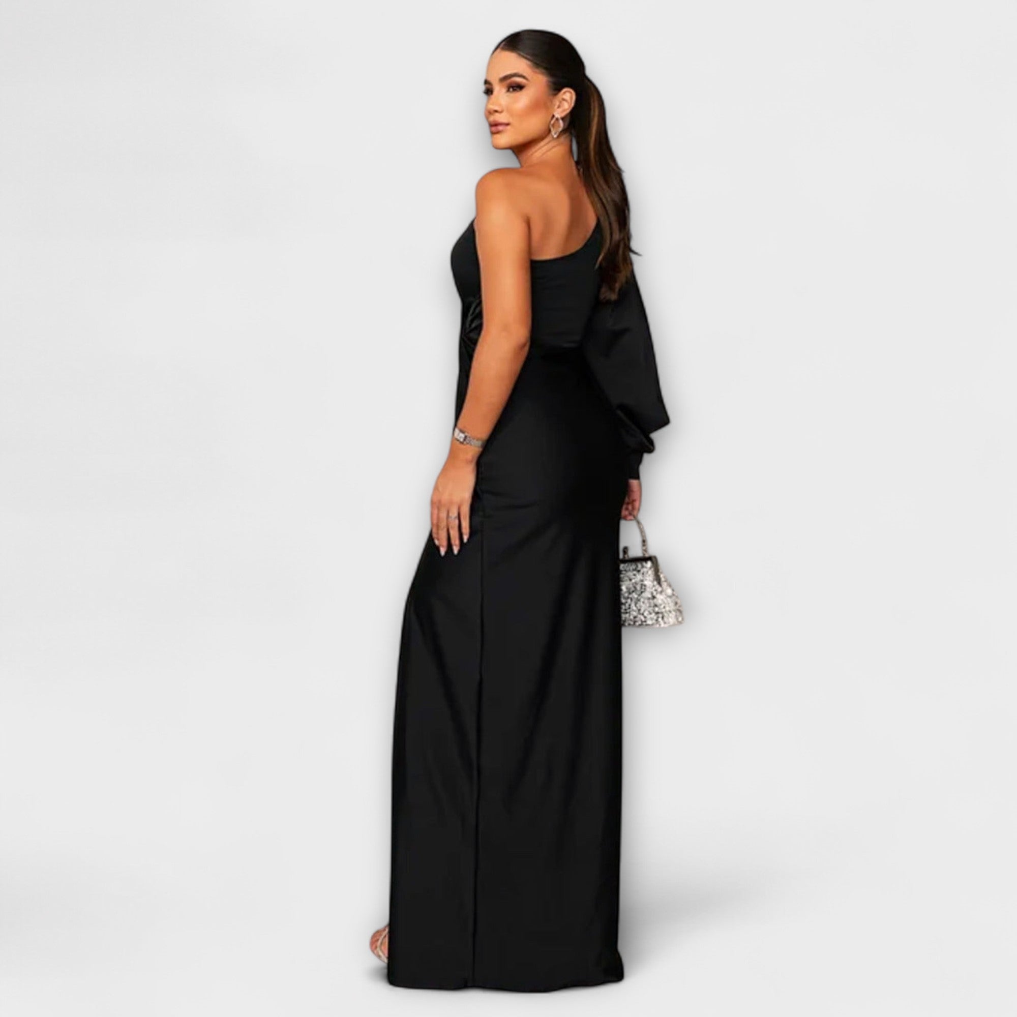 Women's Round Neck Flowing Midi Dress for Special Occasions
