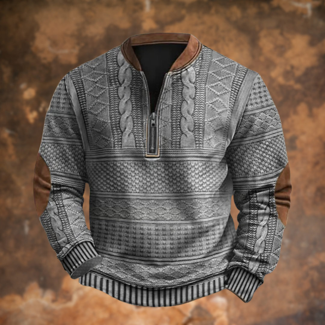Jürgen – Trendy Knit Sweater with Stylish Zipper for a Modern Look