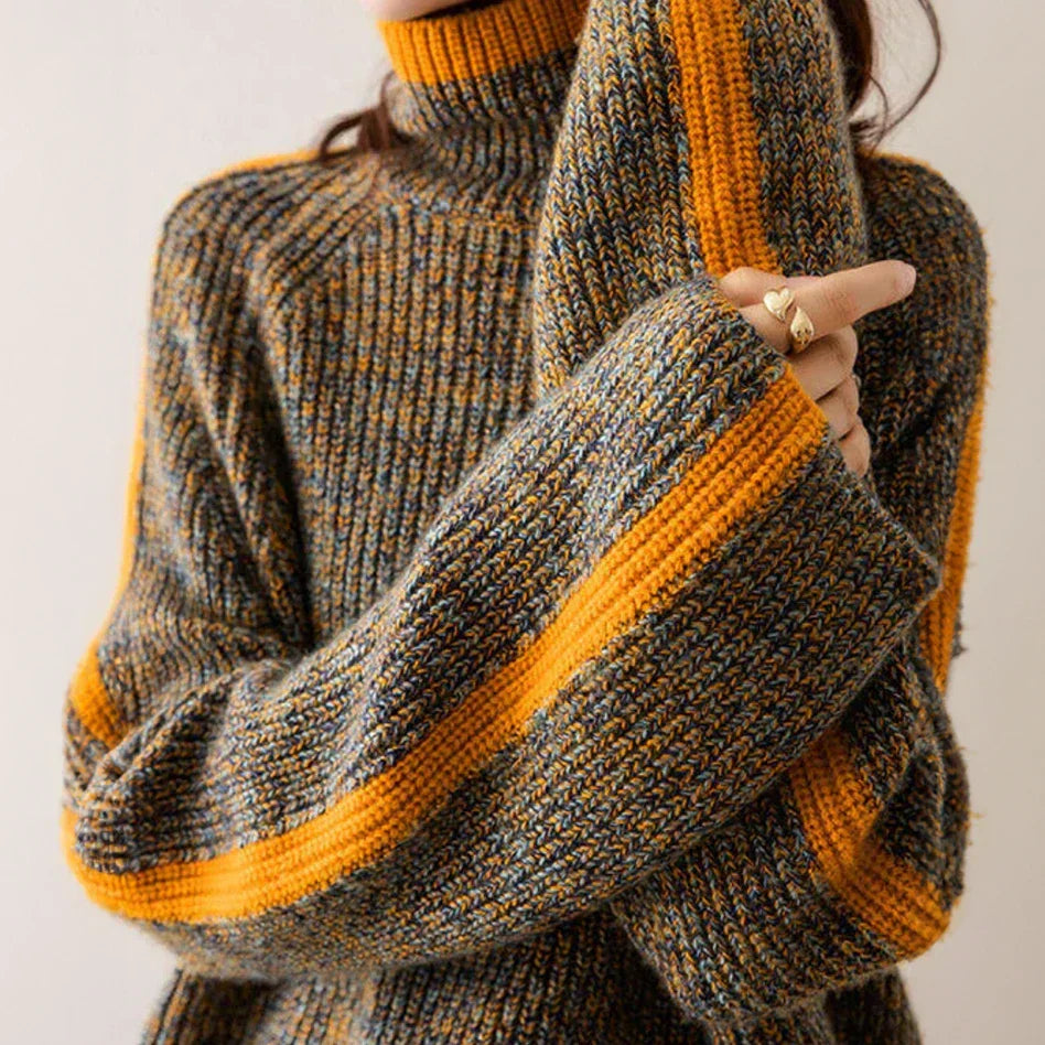 Women's Rib-Knit Sweater with Relaxed Fit