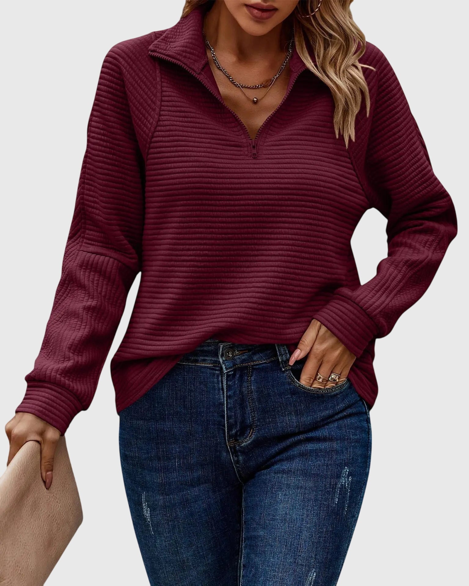 Abigail™ Elegant Women's Knit Jacket with Trendy Zipper – The Perfect Look for Every Occasion