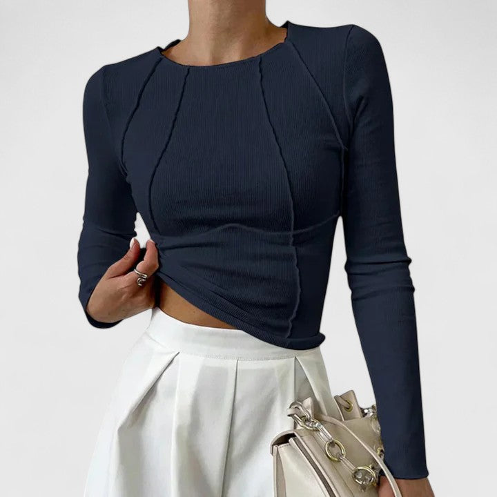 Women's Long Sleeve Top with Sculpted Fit and Soft Fabric
