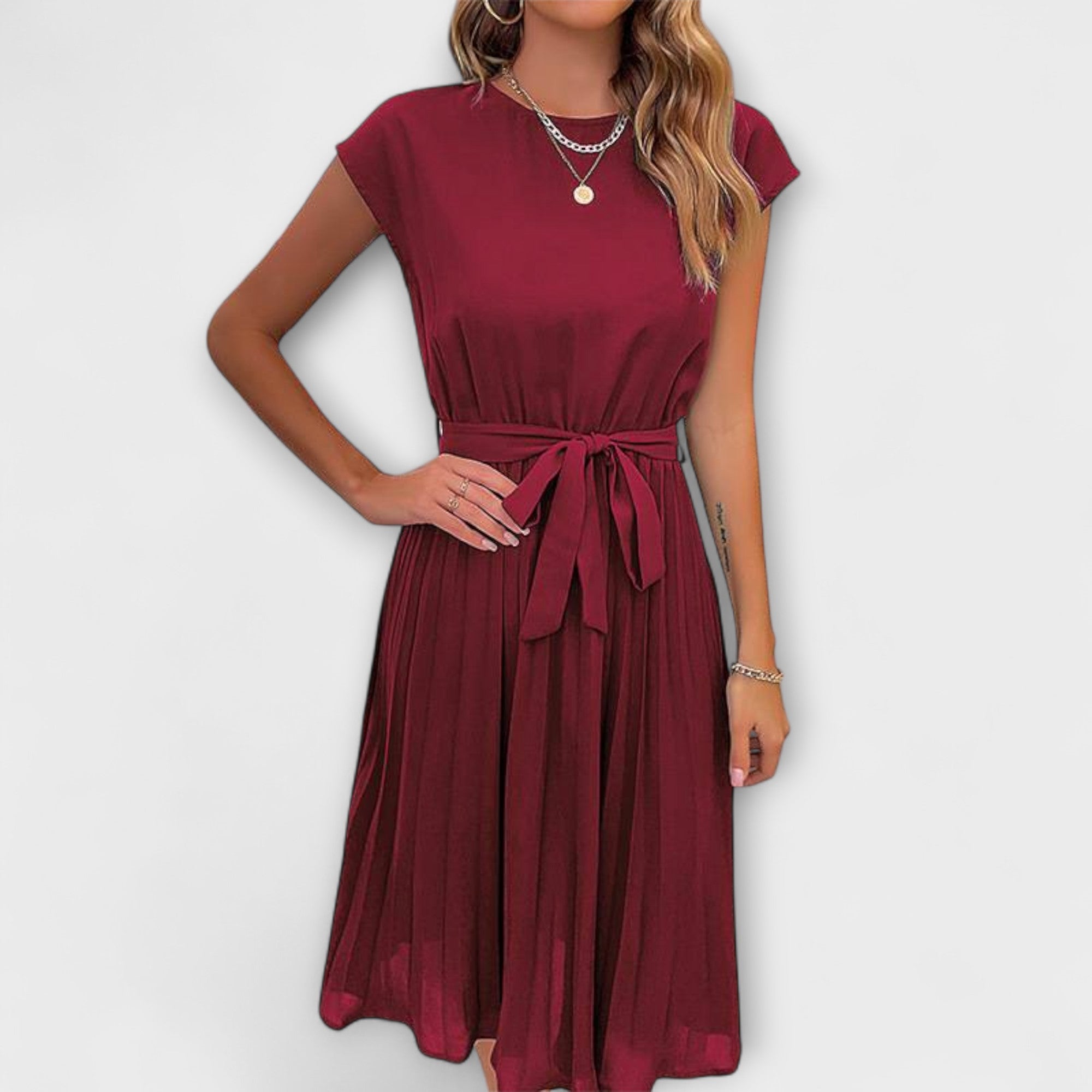 Women Summer Midi Dress Lightweight Breathable Flowing Maxi Length