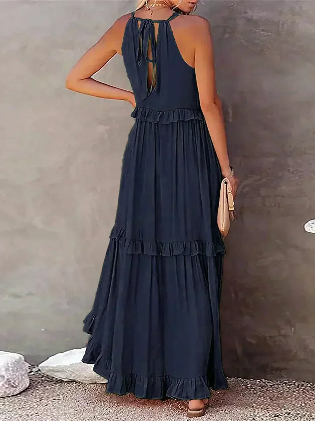 ANETA | Stylish and elegant sleeveless dress with beautiful ruffles