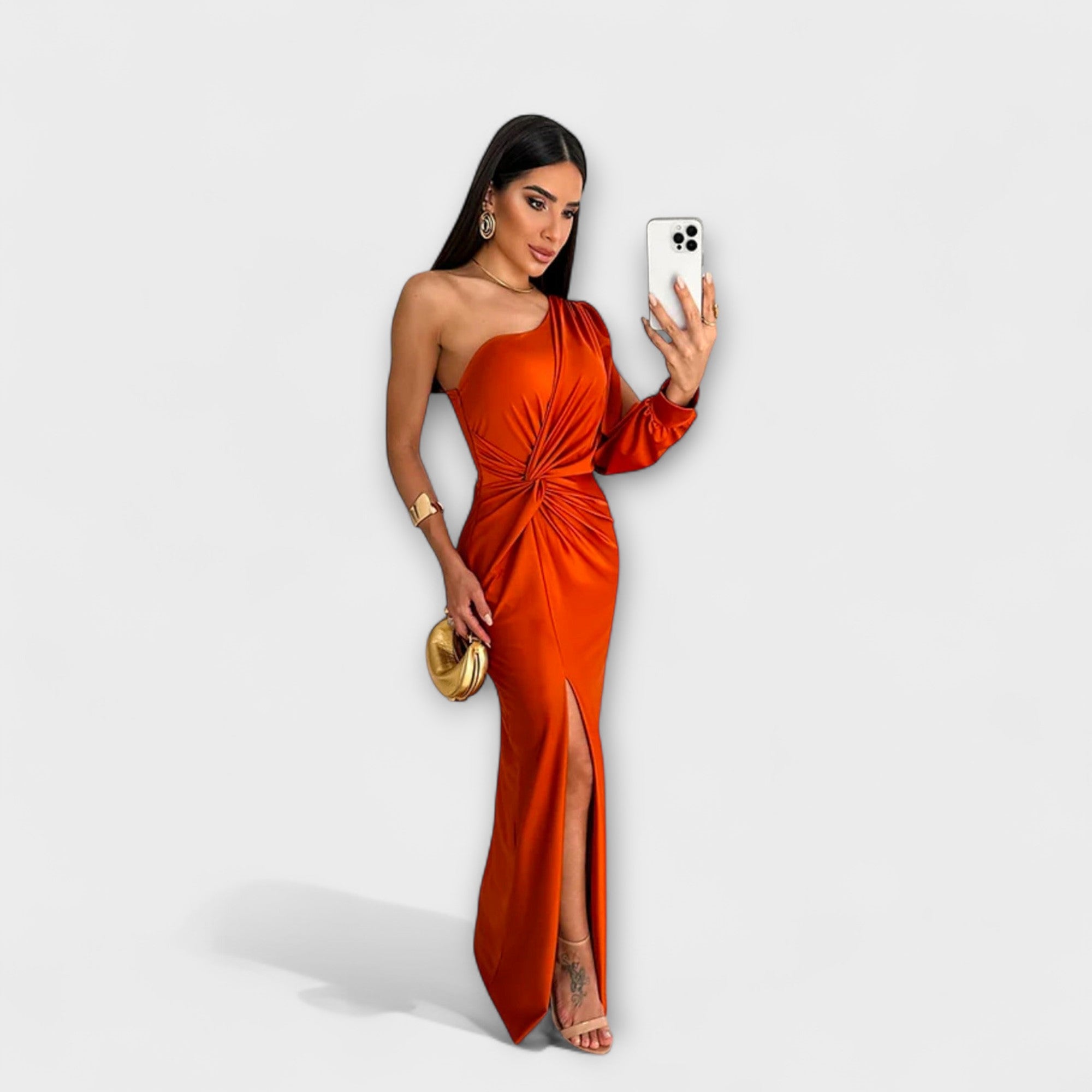 Women's Round Neck Flowing Midi Dress for Special Occasions