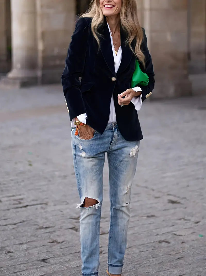 Savannah™ - Elegant Luxury Velvet Blazer for a Sophisticated and Chic Look