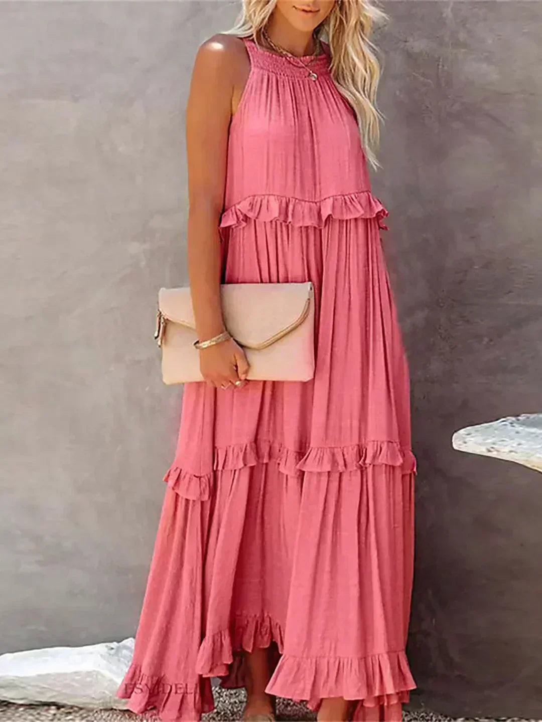 ANETA | Stylish and elegant sleeveless dress with beautiful ruffles
