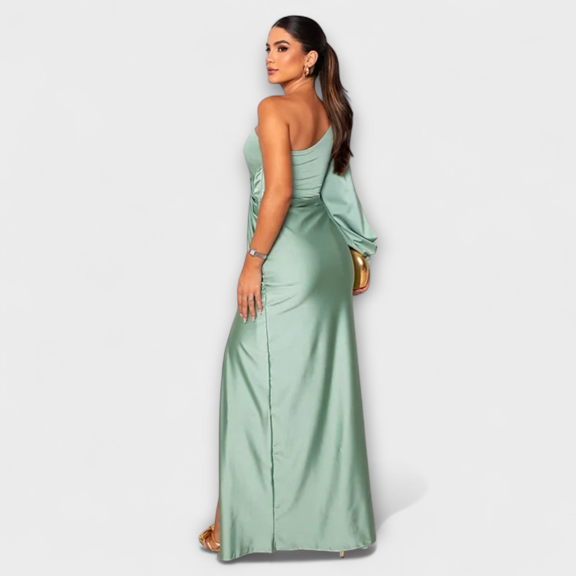 Women's Round Neck Flowing Midi Dress for Special Occasions