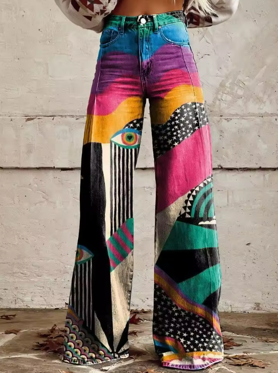 Talia - Stylish Bohemian Flare Pants for a Versatile Look